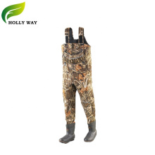 Camo neoprene rubber boots chest wader